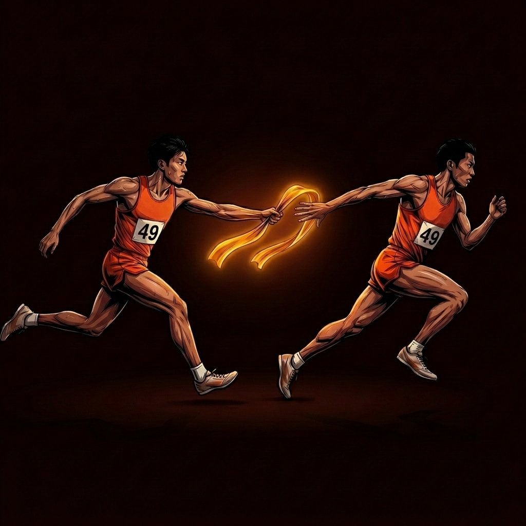 タスキの受け渡し